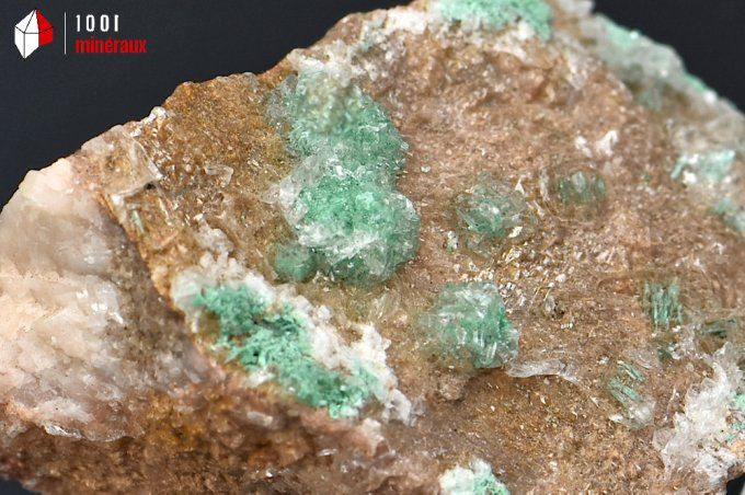 Malachite et Gypse - Maroc - minéraux à cristaux 4 cm / 33g / AQ566