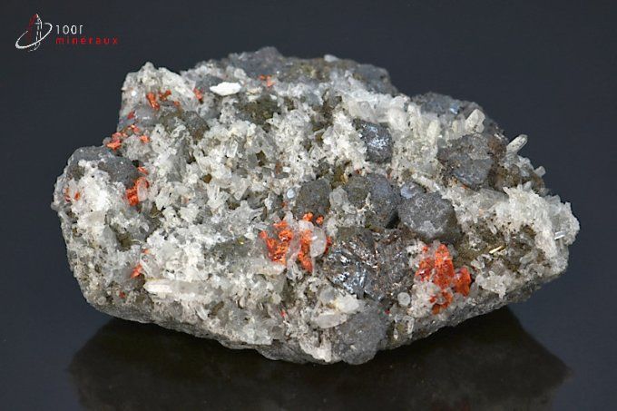 realgar et galene sur quartz