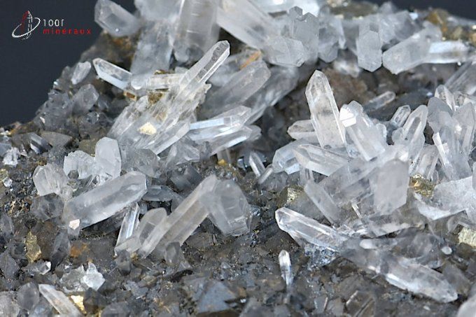 cristaux de quartz sur marmatite et pyrite