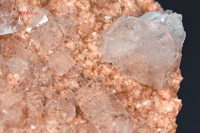 Apophyllite translucide sur Heulandite- Inde - minéraux à cristaux 4,7 cm / 86g / BH721