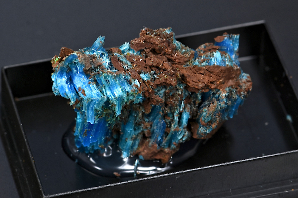 Chalcanthite sur Limonite Chalcanthite sur Limonite